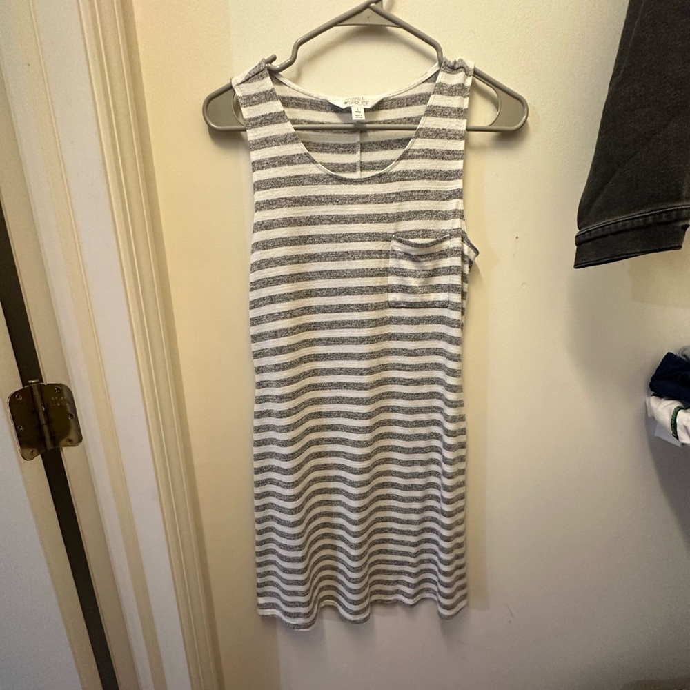 Grey and white stripped dress